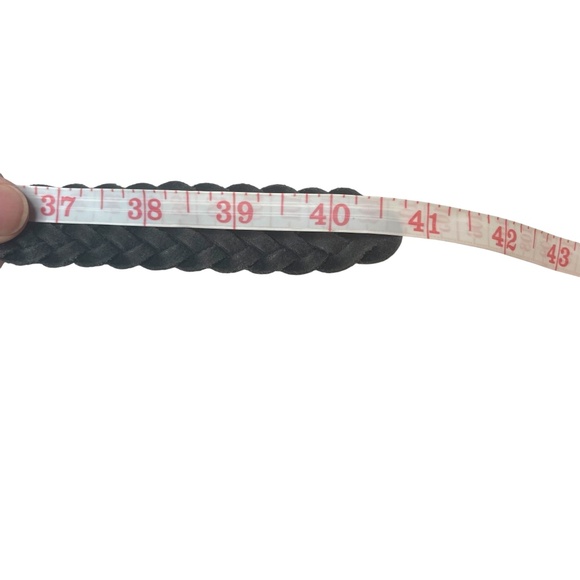 Black Leather Braided Belt - Picture 6 of 7